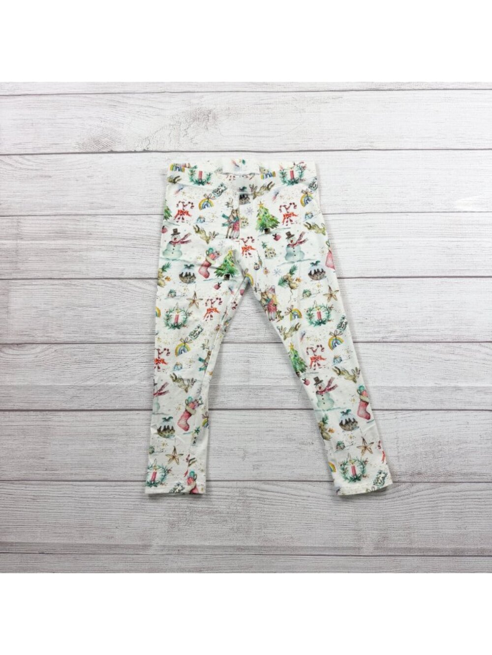 Next Girls Christmas Pattern Leggings Multicolor Festive Print 6-7 Years
